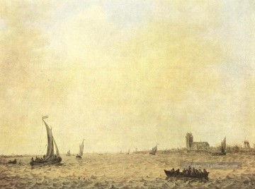  Maas Galerie - Vue de Dordrecht depuis l’Oude Maas Bateau paysage marin Jan van Goyen